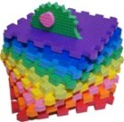 разноцветный коврик пазл конструктор с картинками из плиток 33*33 см